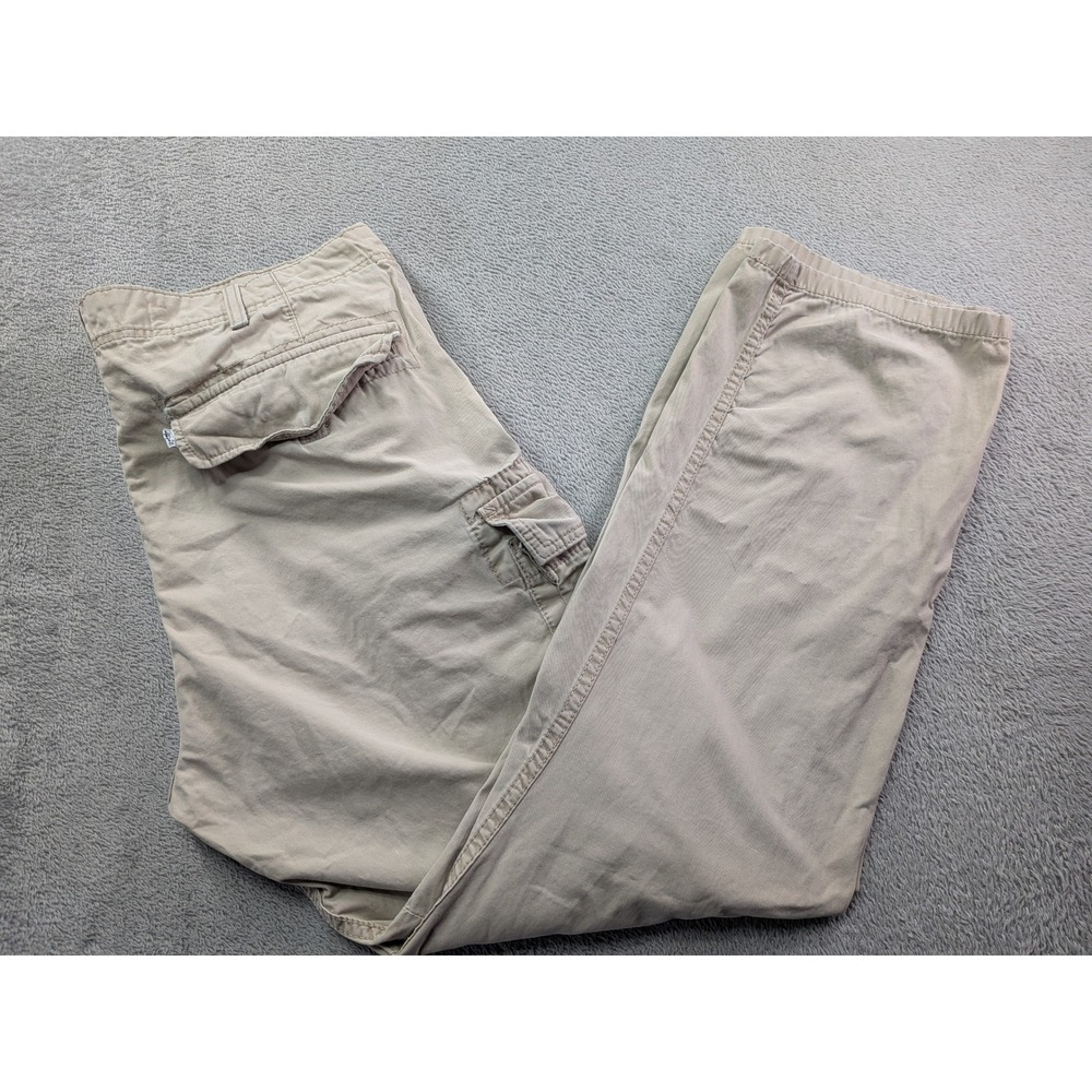 Levis Mens Cargo Loose Fit Pants Tan Khaki 100% Cotton Utility Trousers 38x32